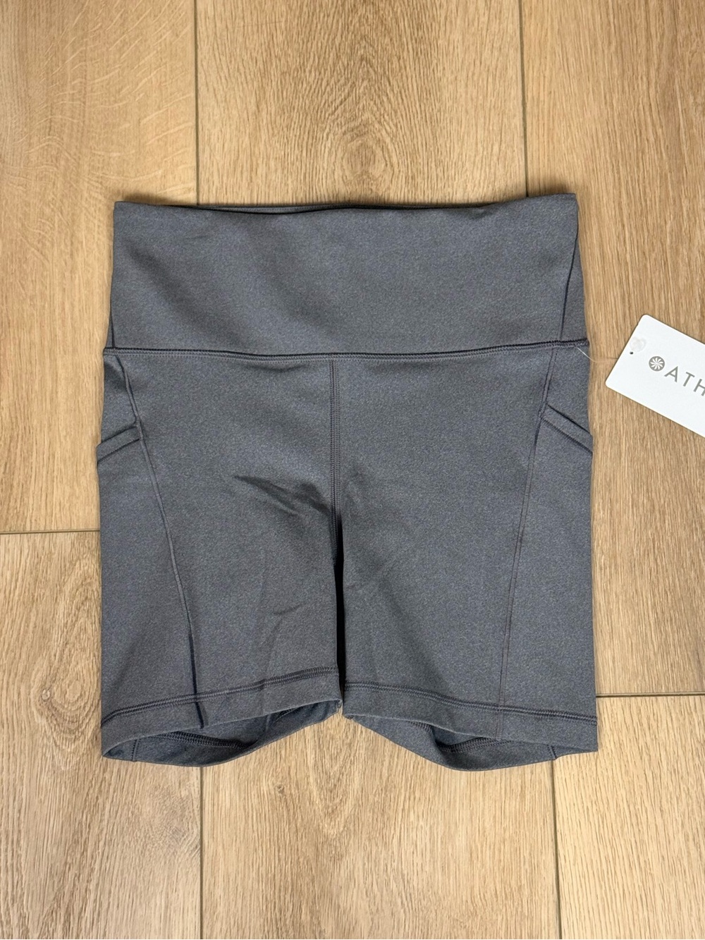 NWT Athleta Interval High Rise 5” Shorts Size Small Twilight Black Heather